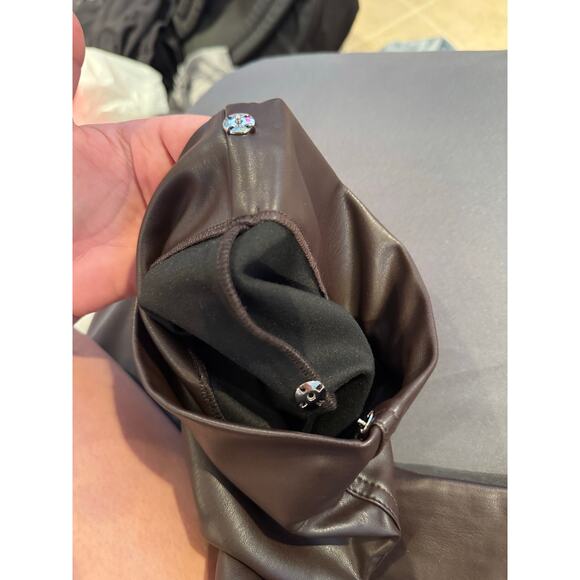 M.M. Lafleur The Archie Pant Vegan Leather Brown Size 6 - Picture 4 of 5